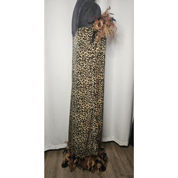 Vintage Leopard Costume Dress Maxi Sleeveless Dress Halloween Glam Size 8/10 - Picture 6 of 8